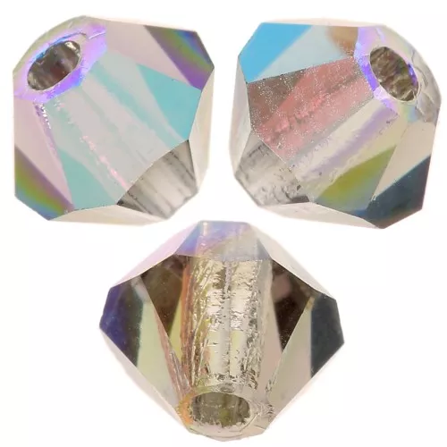 Biconi Preciosa 4 mm - MC Bead Rondell -  Black Diamond Glitter x30