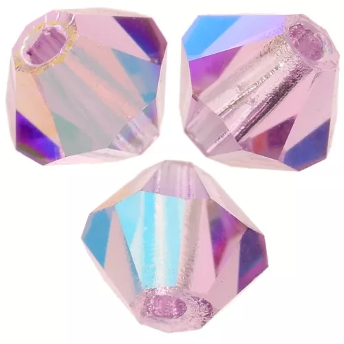 Biconi Preciosa 4 mm - MC Bead Rondell - Light Amethyst Glitter x30