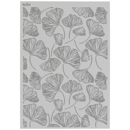 Piastra Moiko per pasta polimerica 97x68 mm - motivo Ginkgo x1