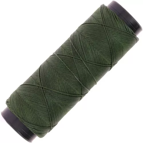 Filato piatto in poliestere cerato Slam Cord per micro macramè 0,6 mm - Khaki x100m