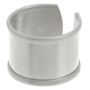 Anello con bordo curvo da decorare 15 mm regolabile - Argento 925 x1|raw }}