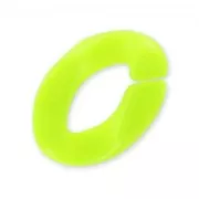 Anello ovale attorcigliato 24x17 mm Giallo Fluo x1