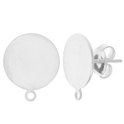Orecchini perno disco da 12 mm - Placcatura argento fine x2|raw }}