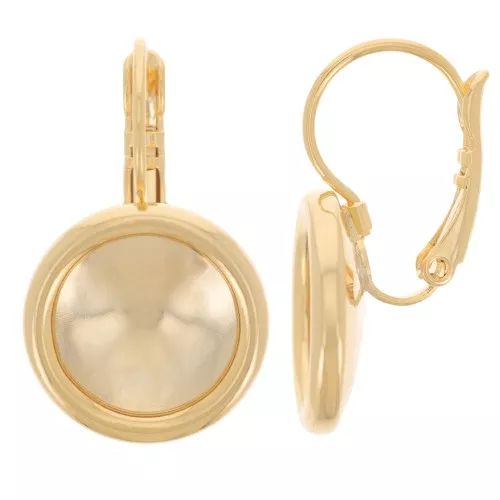 Monachelle per cabochon Purecrystal 1122 Rivoli 12 mm - Dorato con oro fino x2