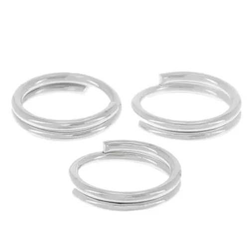 Anellini doppi 6x0,6 mm Argento x25