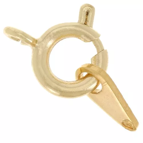 Chiusura a molla con targhetta da 7 mm - Dorato oro fino x1