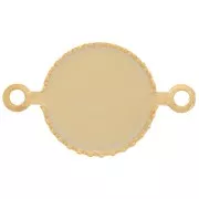 Distanziatori castone per cabochon a base piatta- Dorati in oro fino x4