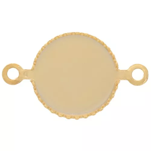Distanziatori castone per cabochon a base piatta- Dorati in oro fino x4