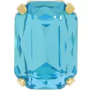 Cristallo incastonato Aurora A4627 Octagon 14x10 mm - Dorato - Aquamarine x1