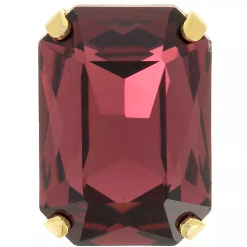 Cristallo incastonato Aurora A4627 Octagon 14x10 mm - Dorato - Burgundy x1