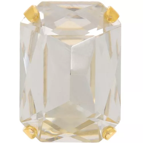 Cristallo incastonato Aurora A4627 Octagon 14x10 mm - Dorato - Crystal Silver Shad