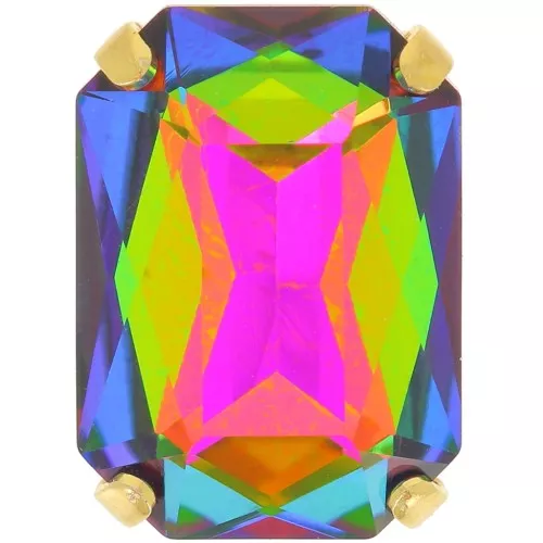 Cristallo incastonato Aurora A4627 Octagon 14x10 mm - Dorato - CrystalVitrail Medi