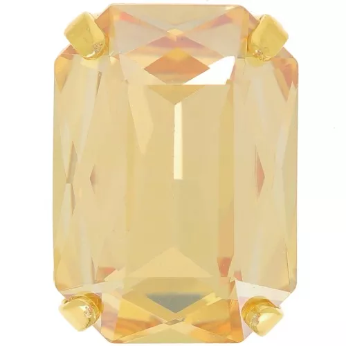 Cristallo incastonato Aurora A4627 Octagon 14x10 mm - Dorato - CrystalGolden Shado