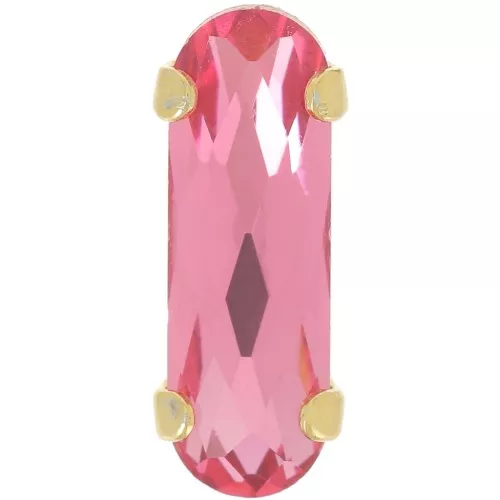 Cristallo incastonato Aurora A4161 Long Classical Oval 15x5 mm - Rose x1