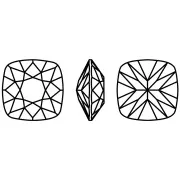 Cabochon quadrato Aurora A4470 12 mm - Crystal x1