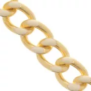 Catena decorata smaltata epossi mm. 10 Bianco dorato x m. 1