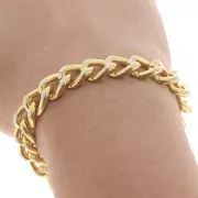 Catena decorata smaltata epossi mm. 10 Bianco dorato x m. 1