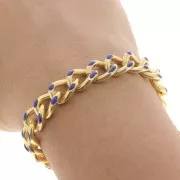 Catena decorata smaltata epossi mm. 10 Cobalt dorato x m. 1