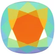 Cabochon quadrato Aurora A4470 12 mm - Jet AB x1