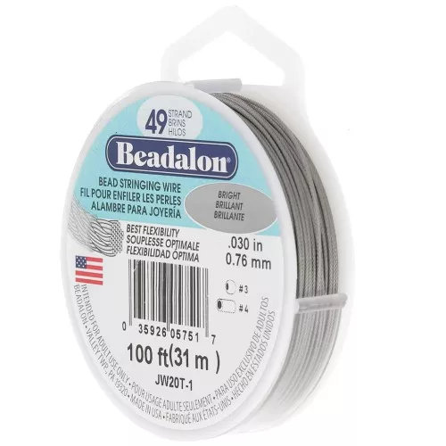 Cavetto acciaio 49 fili 0,76 mm - Beadalon - Acciaio inox brillante x31m