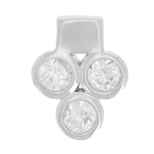 Mini ciondolo 7x6 mm con 3 ossidi di zirconio - Cristallo - Argento 925 x1