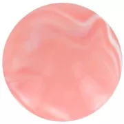 Cabochon rotondo di 14 mm in resina opaca - Corallo marmorizzato x1