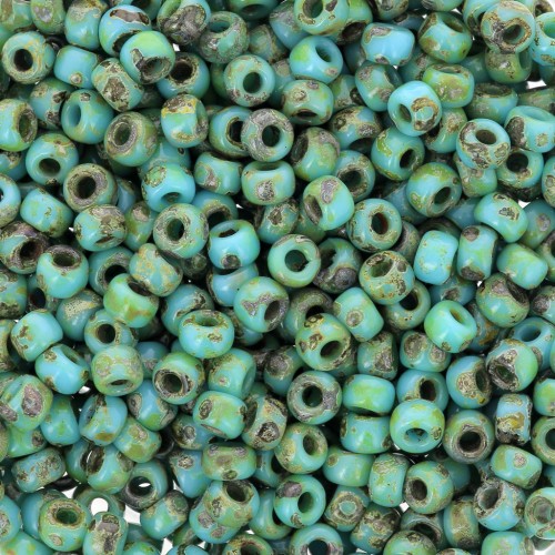 Perline Miyuki 8/0 4514 - Blu turchese opaco Picasso x 100 g