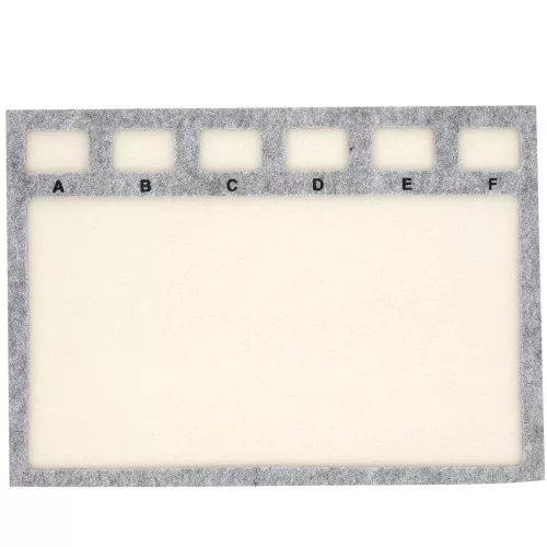 Tappetino per perline 29,5x21 cm con 6 spazi - Grigio - Beige x1