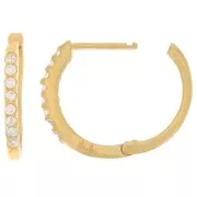 Monachelle 15mm - Ossidi di zirconio - Argento 925 dorato - Cristallo x2