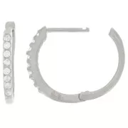 Monachelle 15 mm - Ossidi di zirconio - Argento 925 - Cristallo x2