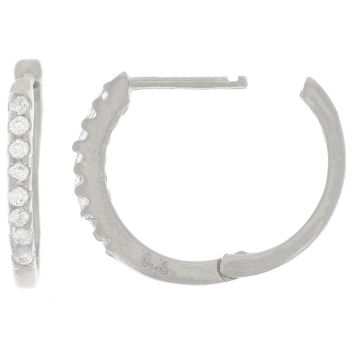 Monachelle 15 mm - Ossidi di zirconio - Argento 925 - Cristallo x2