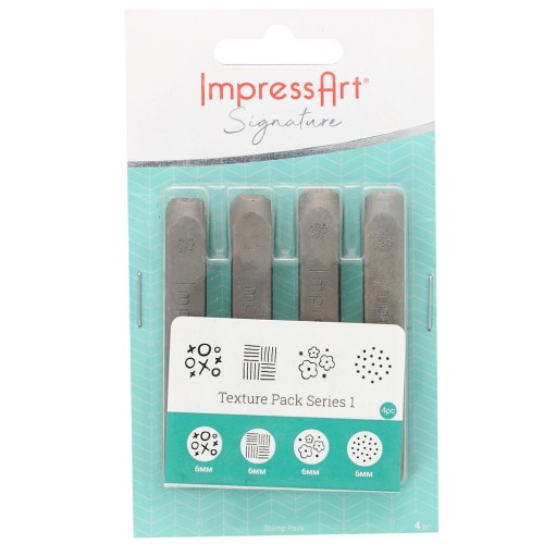 Set di 4 Punzoni ImpressArt - 6 mm - Versione texture 1 x1