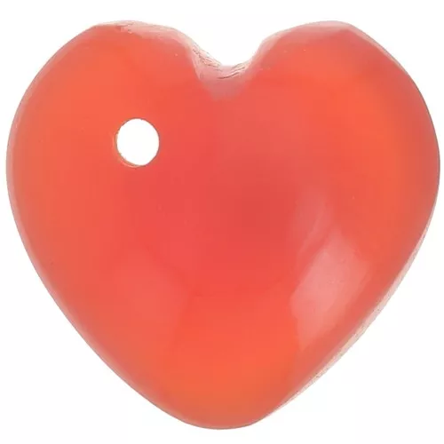 Zecchino cuore 10 mm - Pietre semi preziosa- Quarzo arancione x1