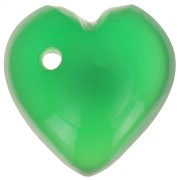 Zecchino cuore 10 mm Pietre semi preziosa - Onice verde x1