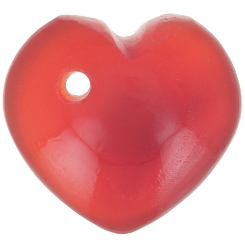Zecchino cuore 10 mm Pietre semi preziosa tinta - Agata rossa x1