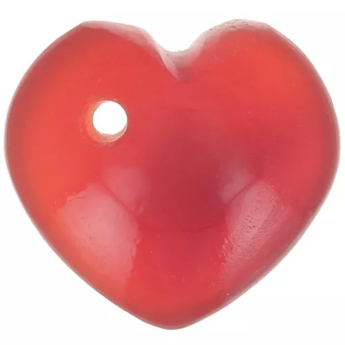 Zecchino cuore 10 mm Pietre semi preziosa tinta - Agata rossa x1