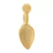 Ciondoli mini petali con pallina 9x3 mm - Dorati in oro fino x4
