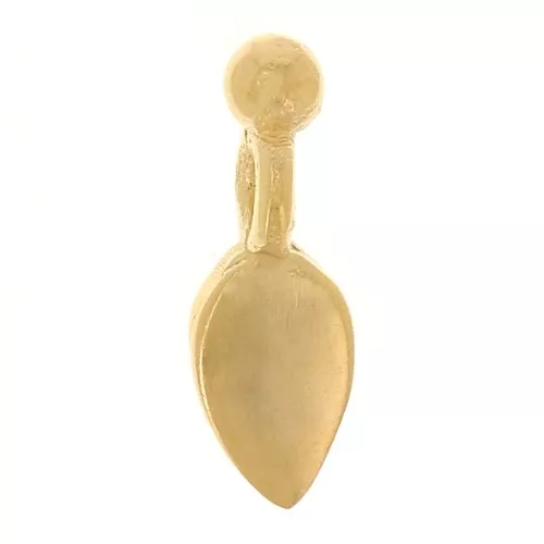 Ciondoli mini petali con pallina 9x3 mm - Dorati in oro fino x4