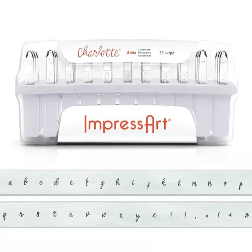 Set di punzoni ImpressArt - 3 mm - Alfabeto minuscolo - Charlotte x33