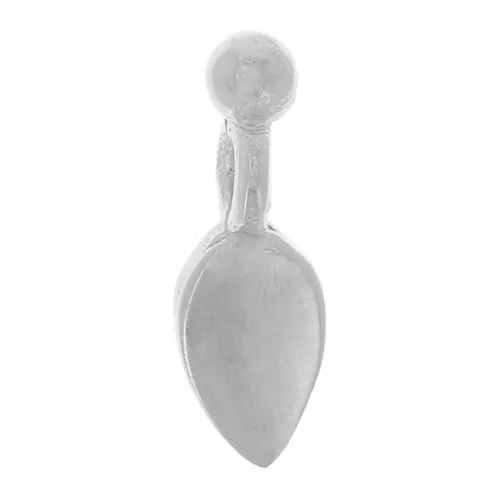 Ciondolo mini petalo con pallina 9x3 mm - Argento 925 x1