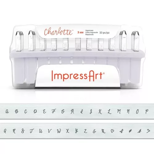 Set di punzoni ImpressArt - 3 mm - Alfabeto minuscolo - Charlotte x33