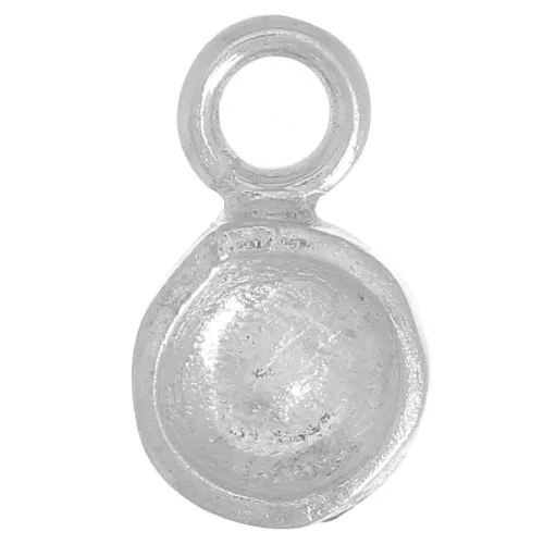 Mini pendente rotondo per cabochon con base piatta 4 mm - Argento 925 x1