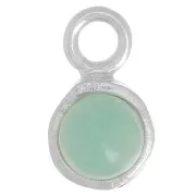 Mini pendente rotondo per cabochon con base piatta 4 mm - Argento 925 x1
