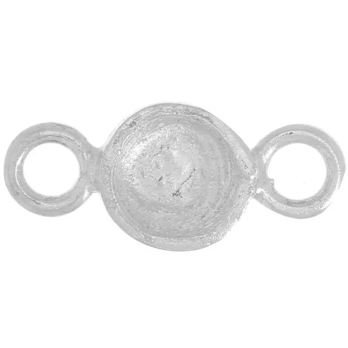 Castone distanziatore cabochon rotondo 4 mm - Argento 925 x1