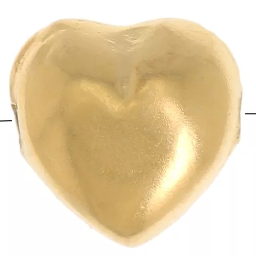 Perla cuore rotonda da 6 mm - Argento 925 dorato x1