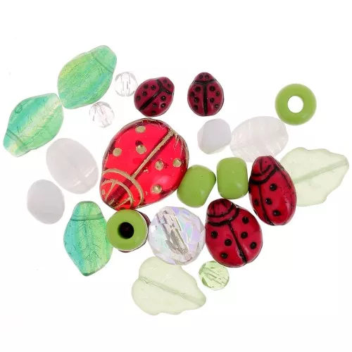 Assortimento di perline di Boemia - Ladybug x50g