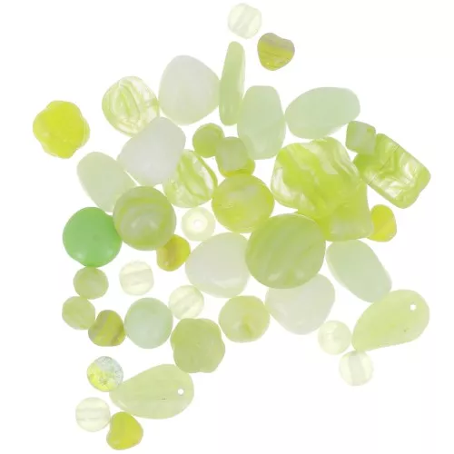 Assortimento di perline di Boemia - Uranium x50g