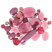 Assortimento di perline di Boemia - Ruby garnet x50g