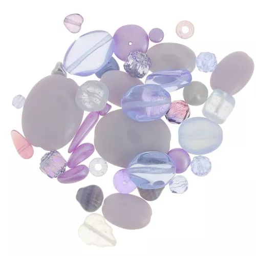 Assortimento di perline di Boemia - Lila light x50g