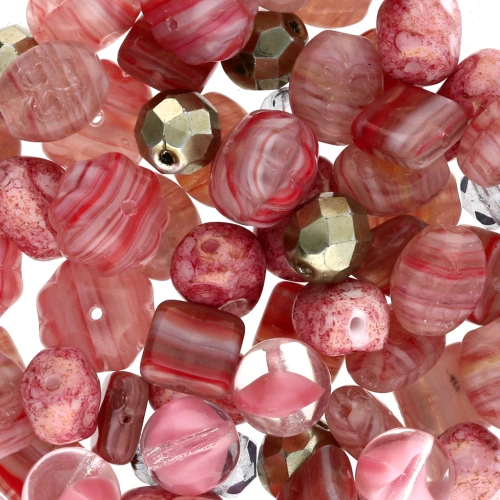 Assortimento di perline di Boemia - Dusty rose x50g